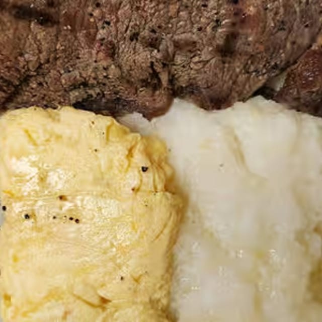 2 Eggs Any Style With Rib Eye Steak.