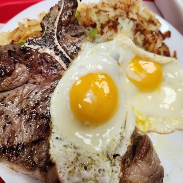 2 Eggs Any Style With T-Bone Steak.