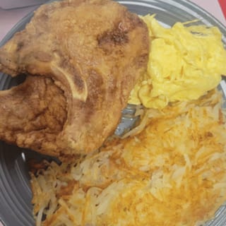 2 Eggs Any Style With Pork Chops