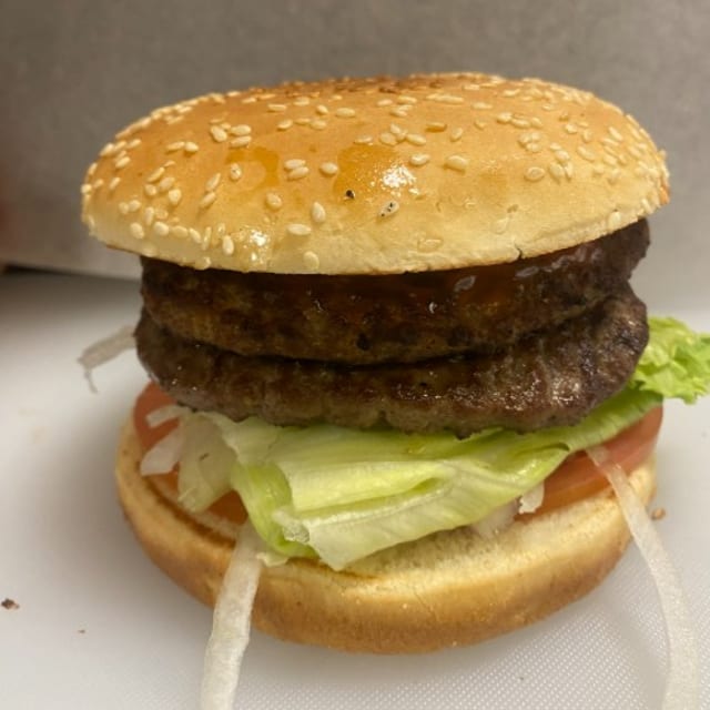 1/2 Lb Double Hamburger.