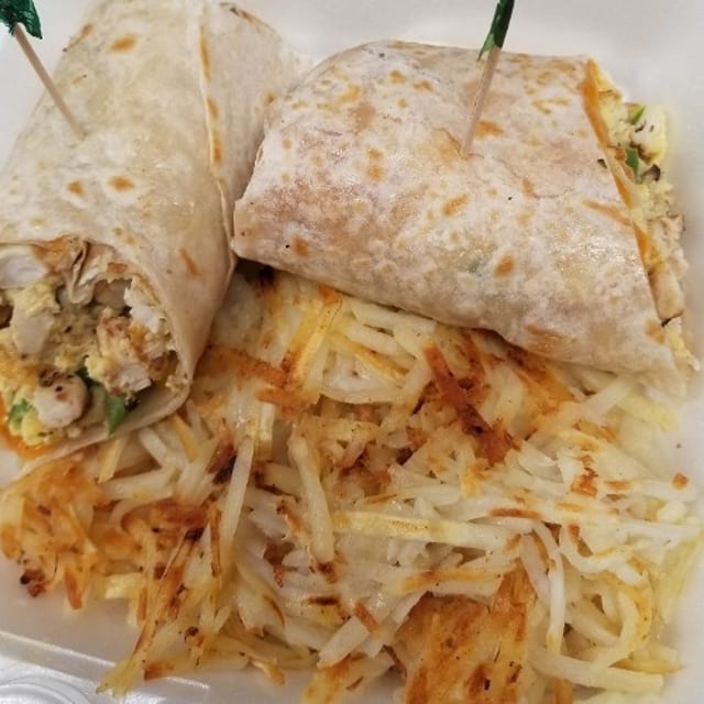 Breakfast Burrito W/ HashBrowns.