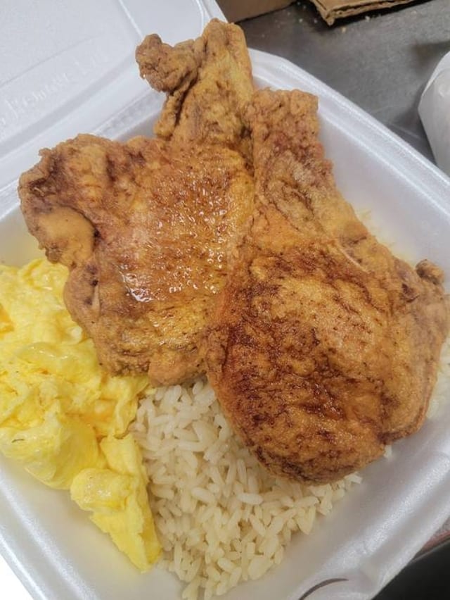 2 Eggs Any Style With Pork Chops.